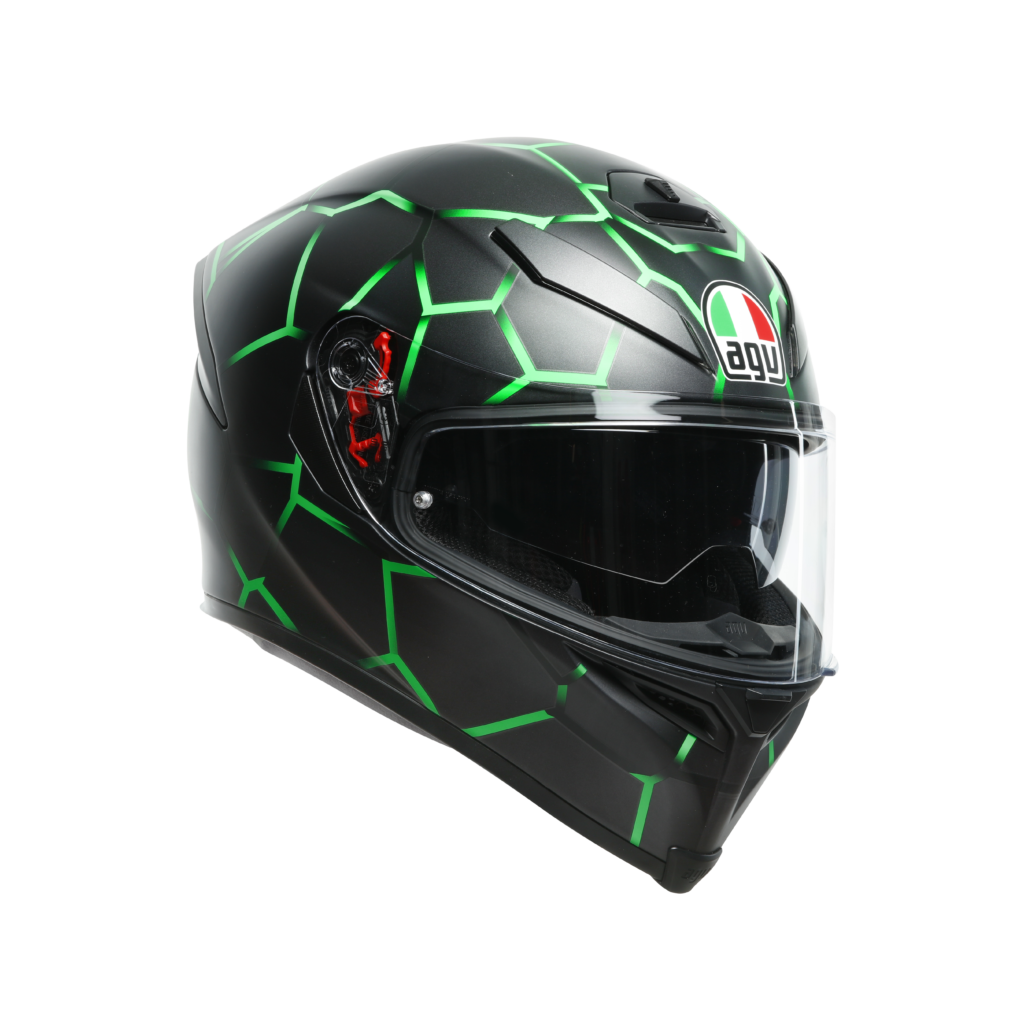 Casco AGV K5 S MULTI MPLK – Taglia XS, Colore Tempest Black/Red – Fibra Di Carbonio, Aerodinamico, Professionale